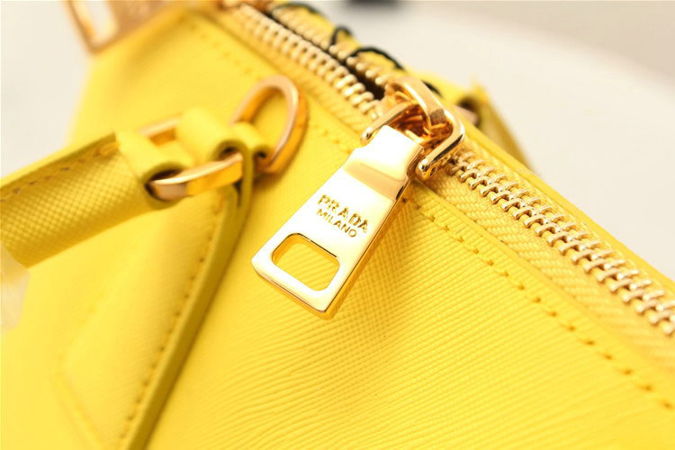 2014 Prada Saffiano Leather Small Two Handle Bag BL0838 yellow for sale - Click Image to Close